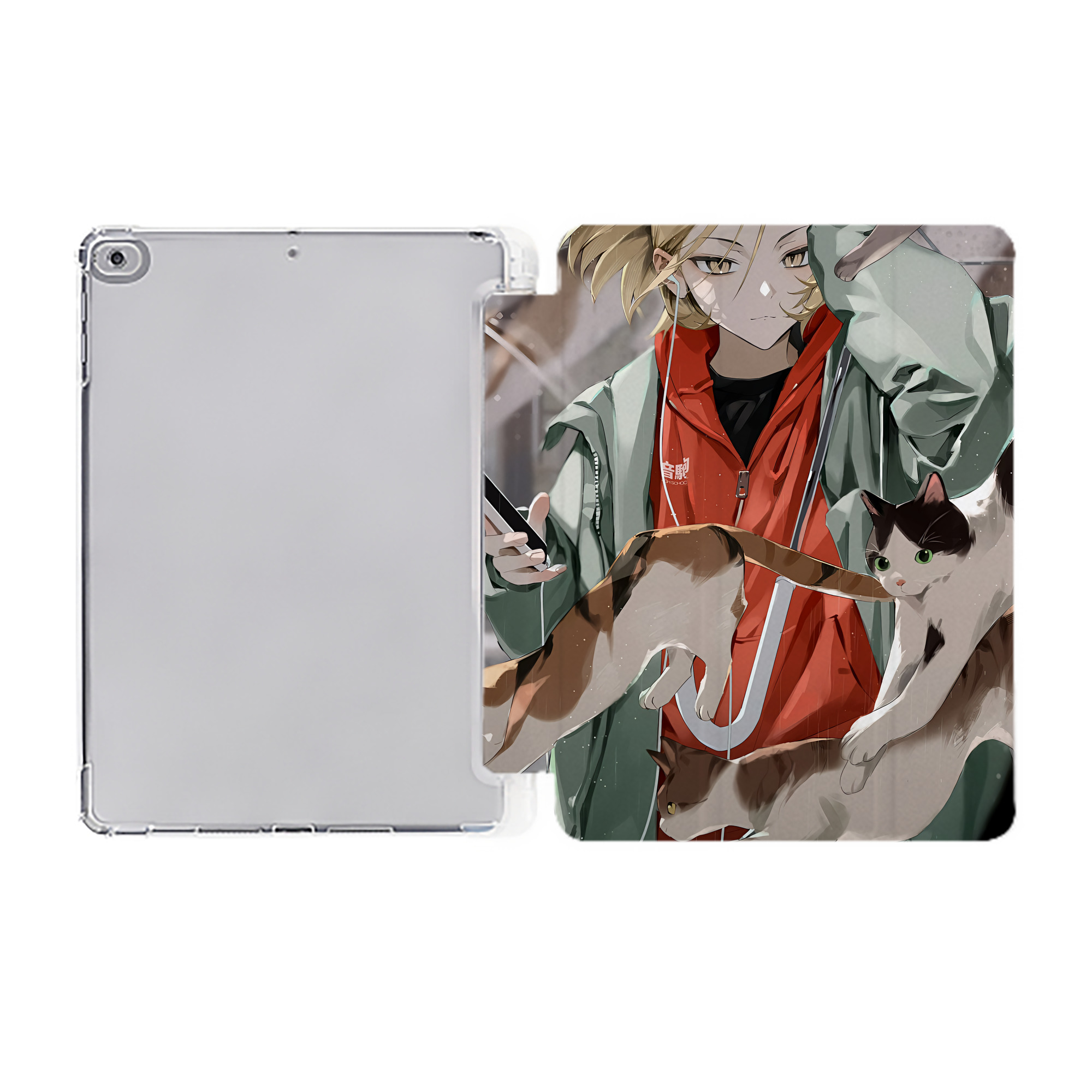 （画像用） ハイキュー!! Haikyu!! IPad ケース ペン収納付き 三つ折りスタンド PUレザー×シリコン 対応機種9.5/10.5/10.9インチ
